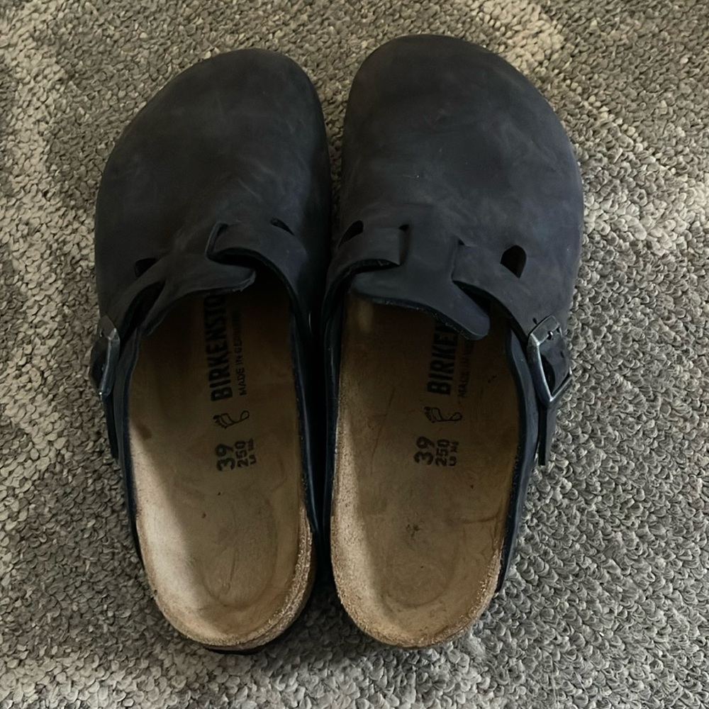 Birkenstock Boston Black Oiled Leather 39 Regular.